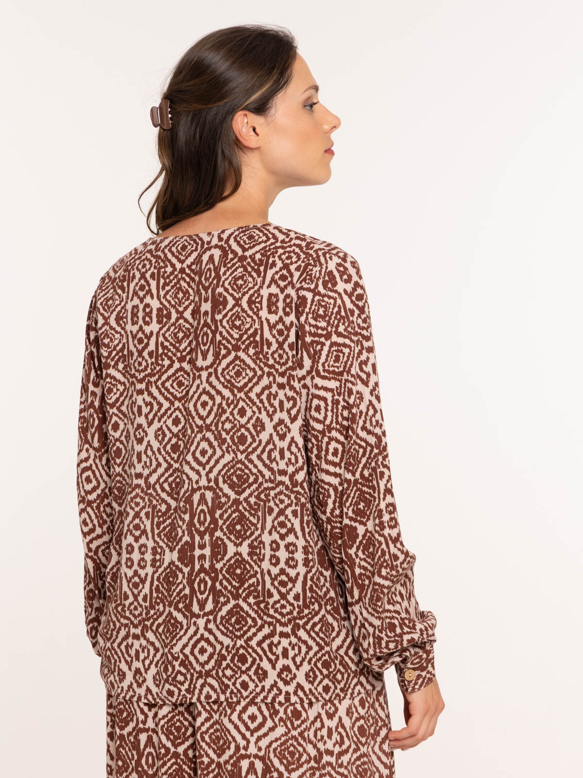 Blouse imprimée manches longues femme Blouse imprimée manches longues femme