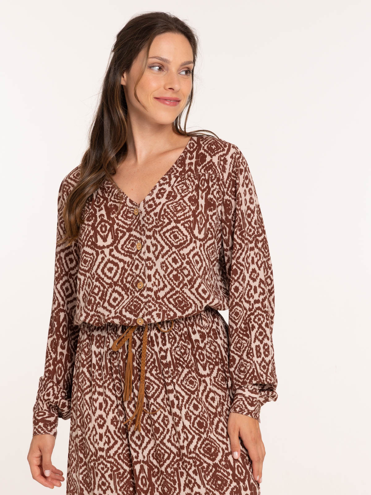 Blouse imprimée manches longues femme Blouse imprimée manches longues femme