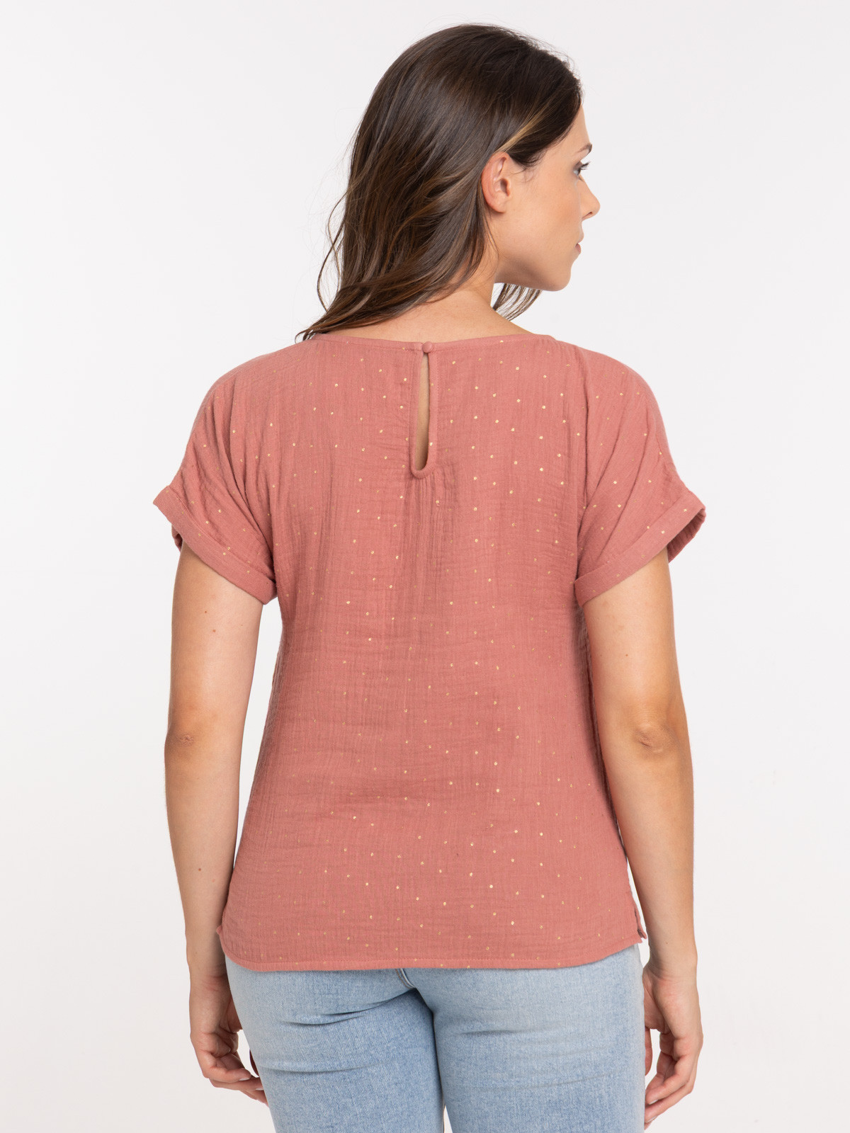 Blouse à pois gaze de coton femme Blouse à pois gaze de coton femme