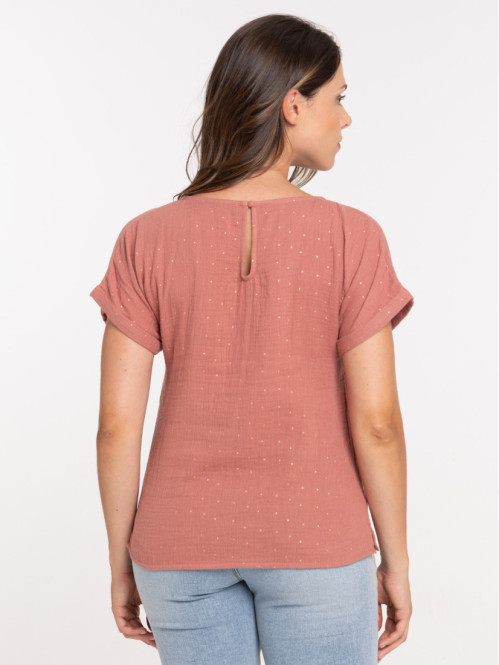 Blouse à pois gaze de coton...