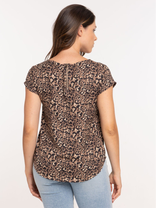 Blouse imprimé léopard femme