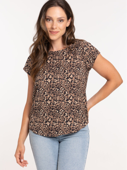 Blouse imprimé léopard femme
