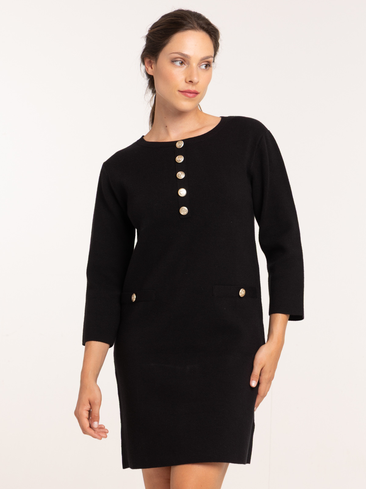Robe pull noire femme