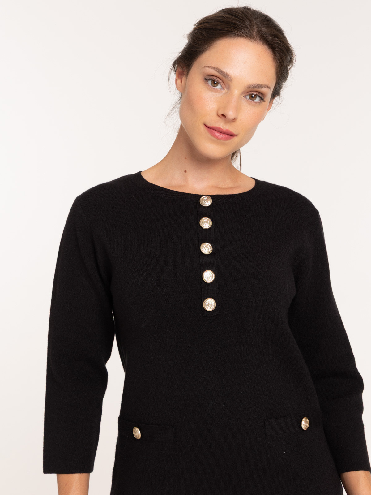 Robe pull noire femme
