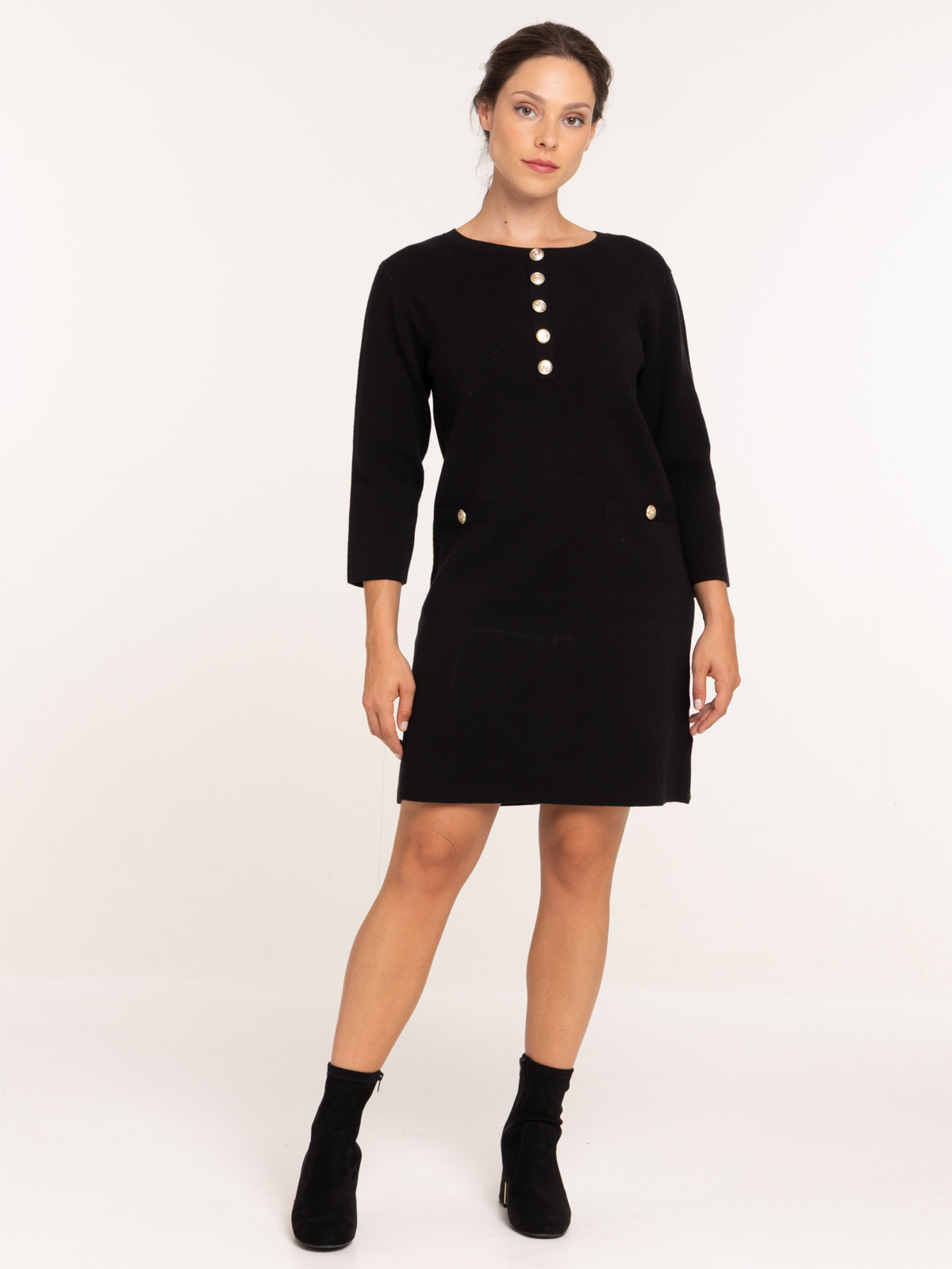 Robe pull noire femme