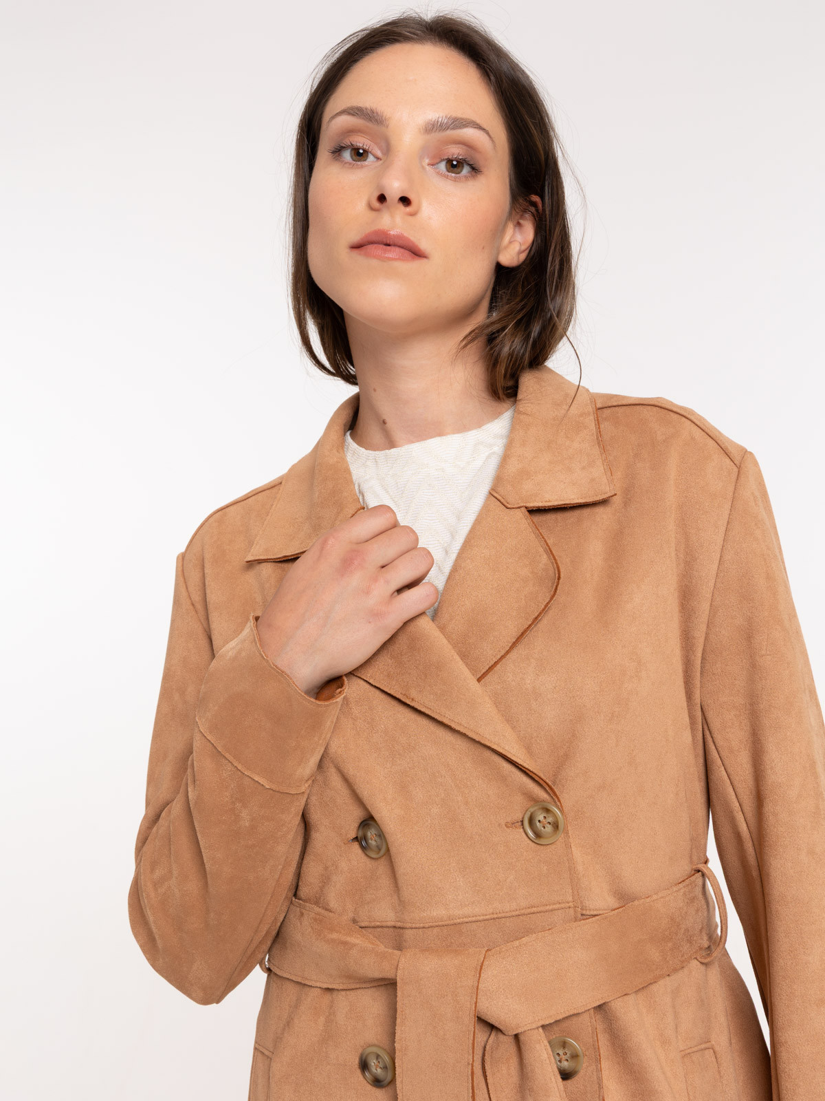 Trench suédine femme