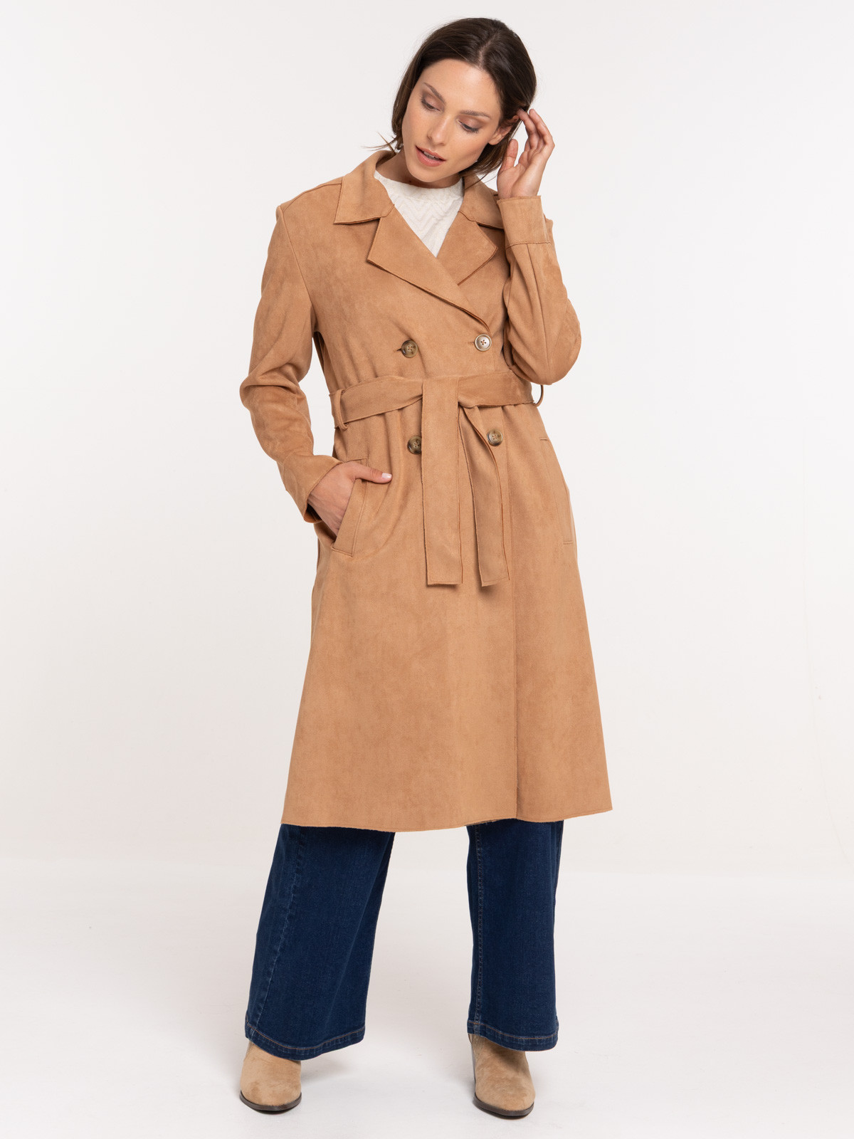 Trench suédine femme