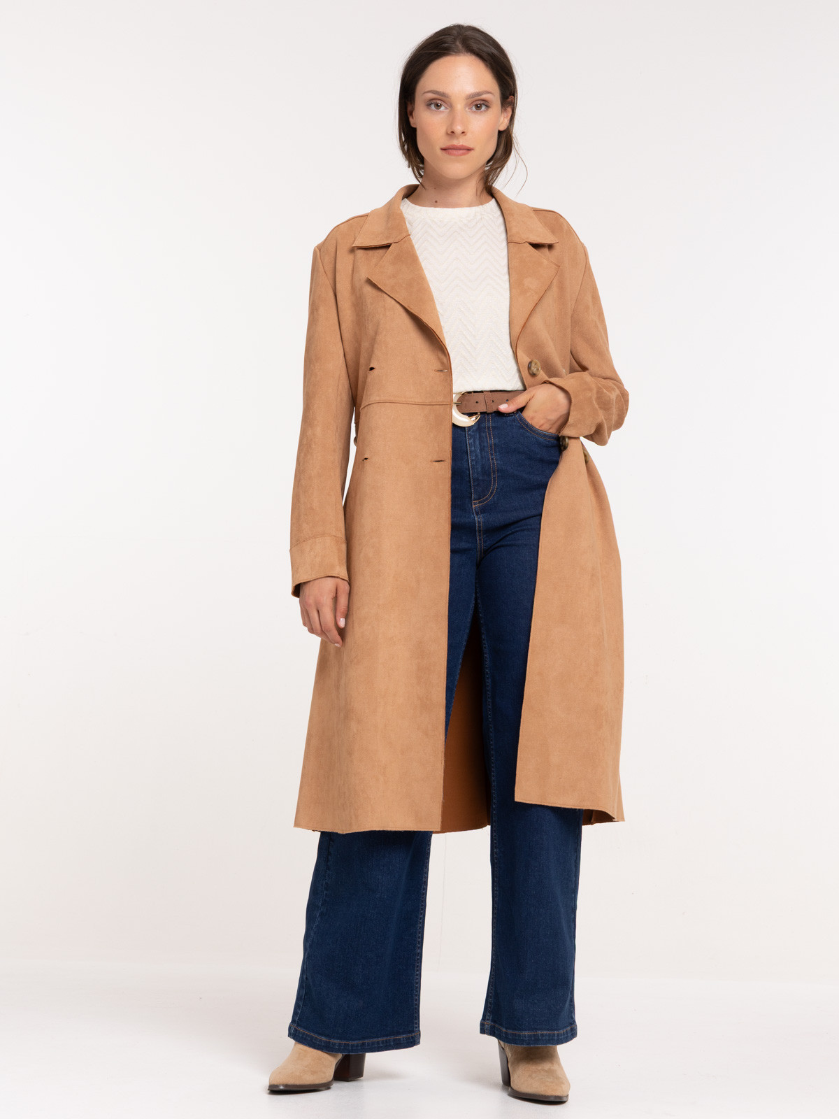 Trench suédine femme