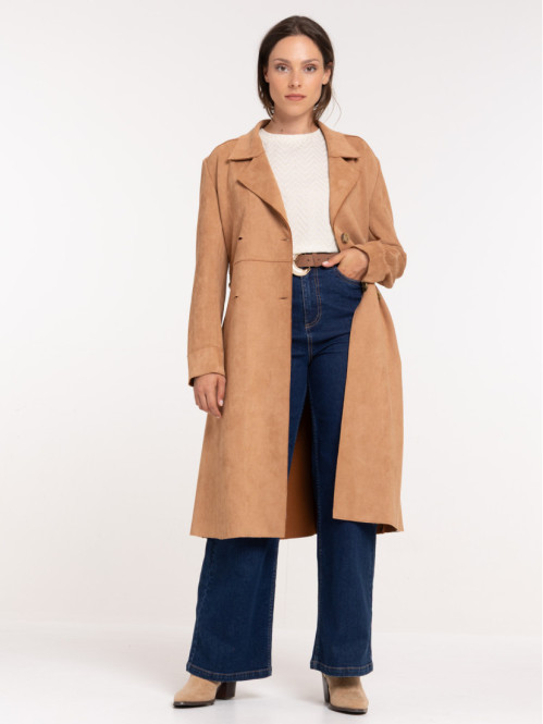 Trench suédine femme