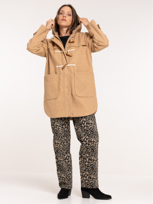 Duffle-coat camel femme