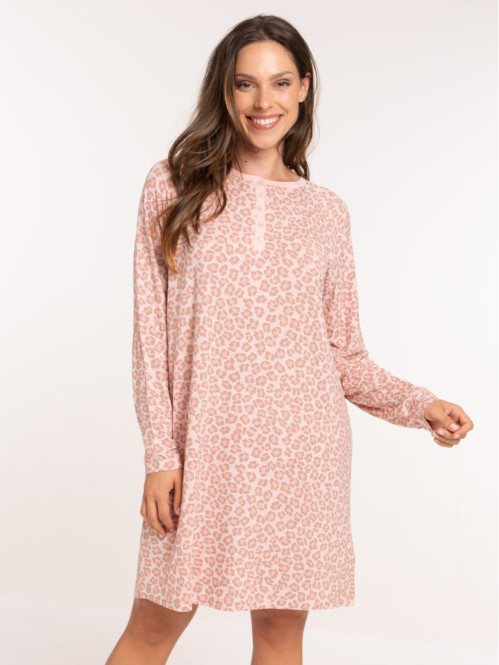 Chemise de nuit léopard femme