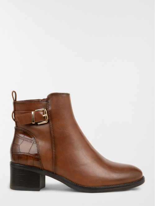 Bottines zippées à talon femme (36-41)