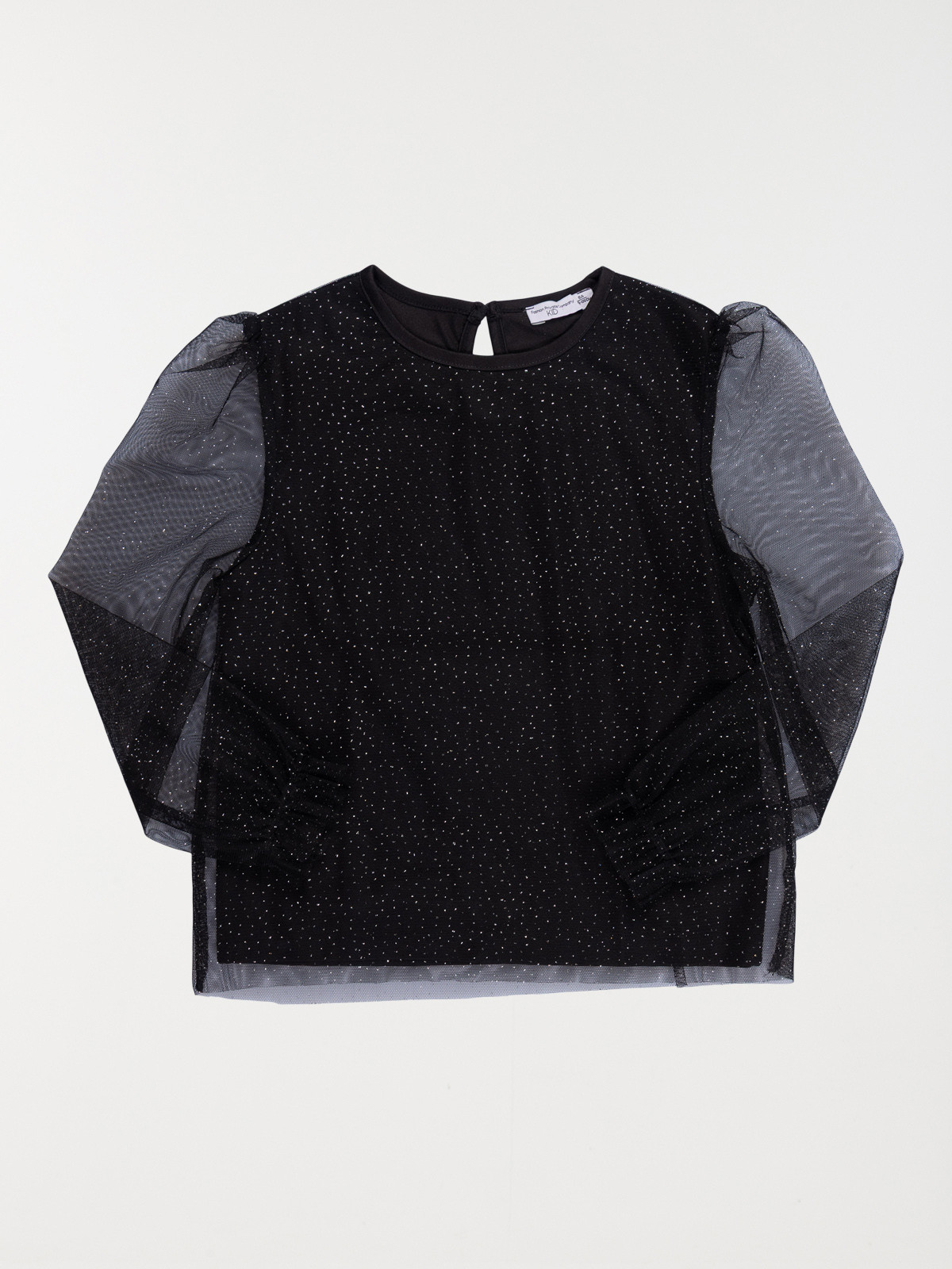 Tee-shirt noir pois dorés fille (3-12A)