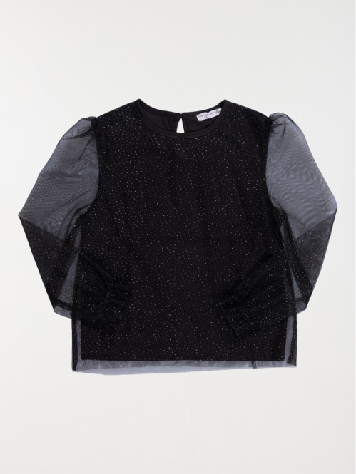 Tee-shirt noir pois dorés...