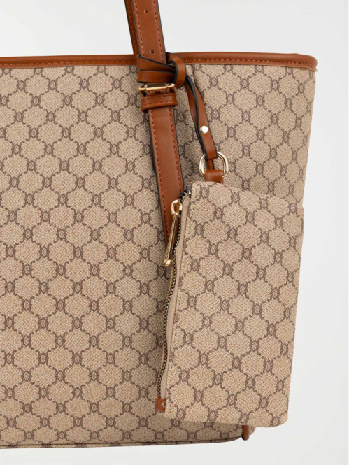 Sac imprimé avec porte-monnaie femme 