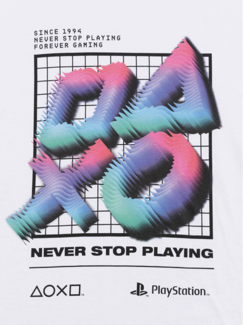 T-shirt Playstation blanc...