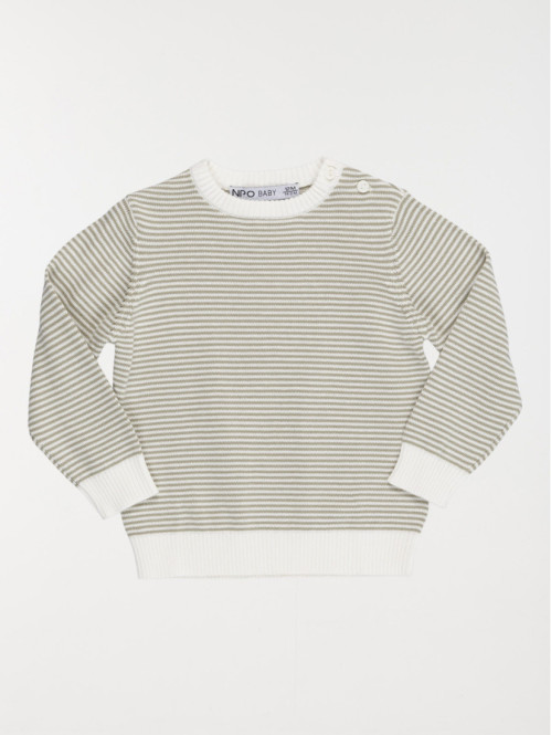 Pull rayé mousse clair...