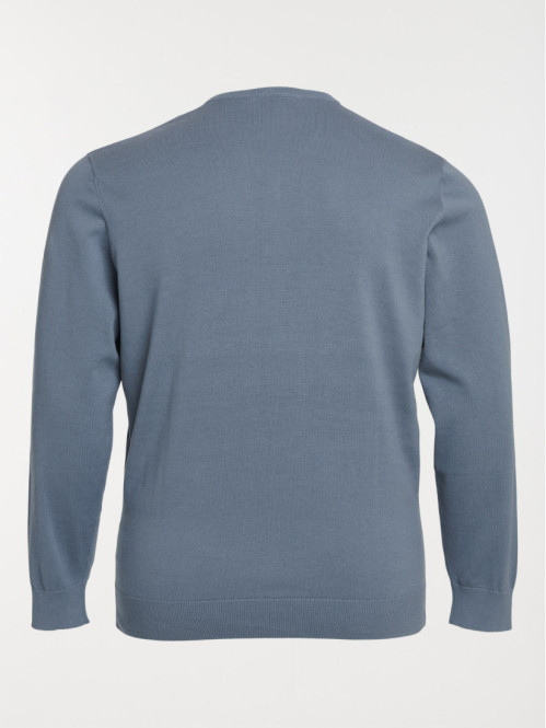 Pull col V grande taille homme