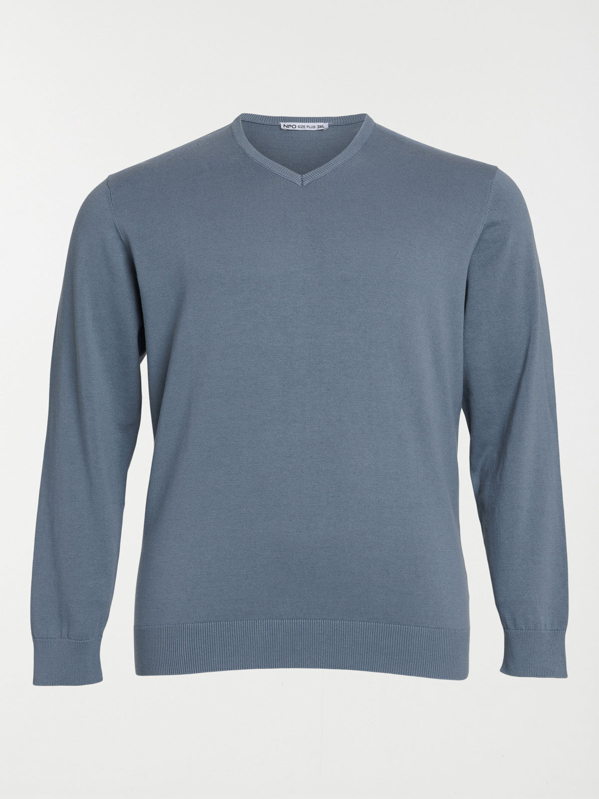 Pull col V grande taille homme