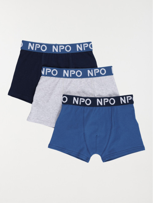 Lot de 3 boxers uni garçon
