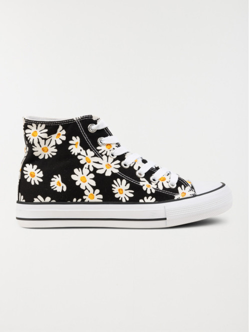 Basket toile fleurie femme (36-41)