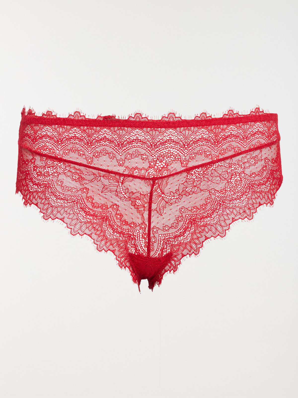 Tanga dentelle rouge grande taille femme