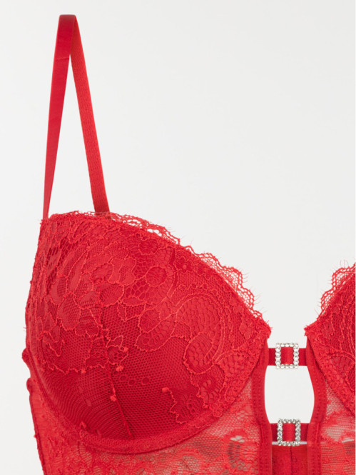 Bustier dentelle rouge...
