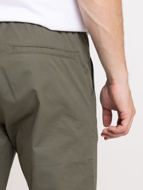 Pantalon 100% coton kaki homme