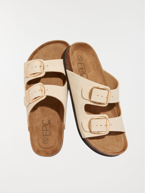 Mule plate femme beige (36-41)
