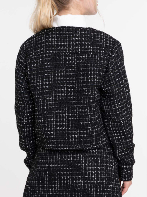 Veste tweed noire femme