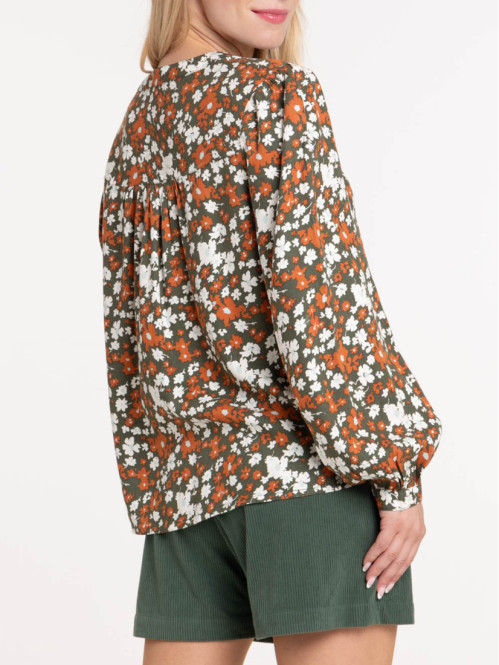 Chemise imprimée fleurie femme
