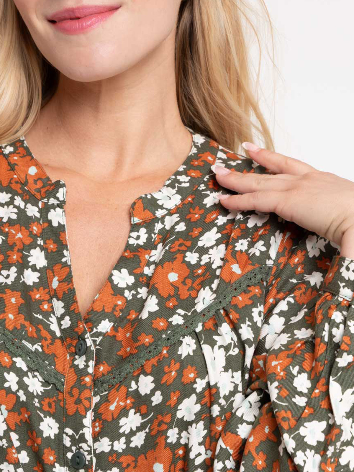 Chemise imprimée fleurie femme