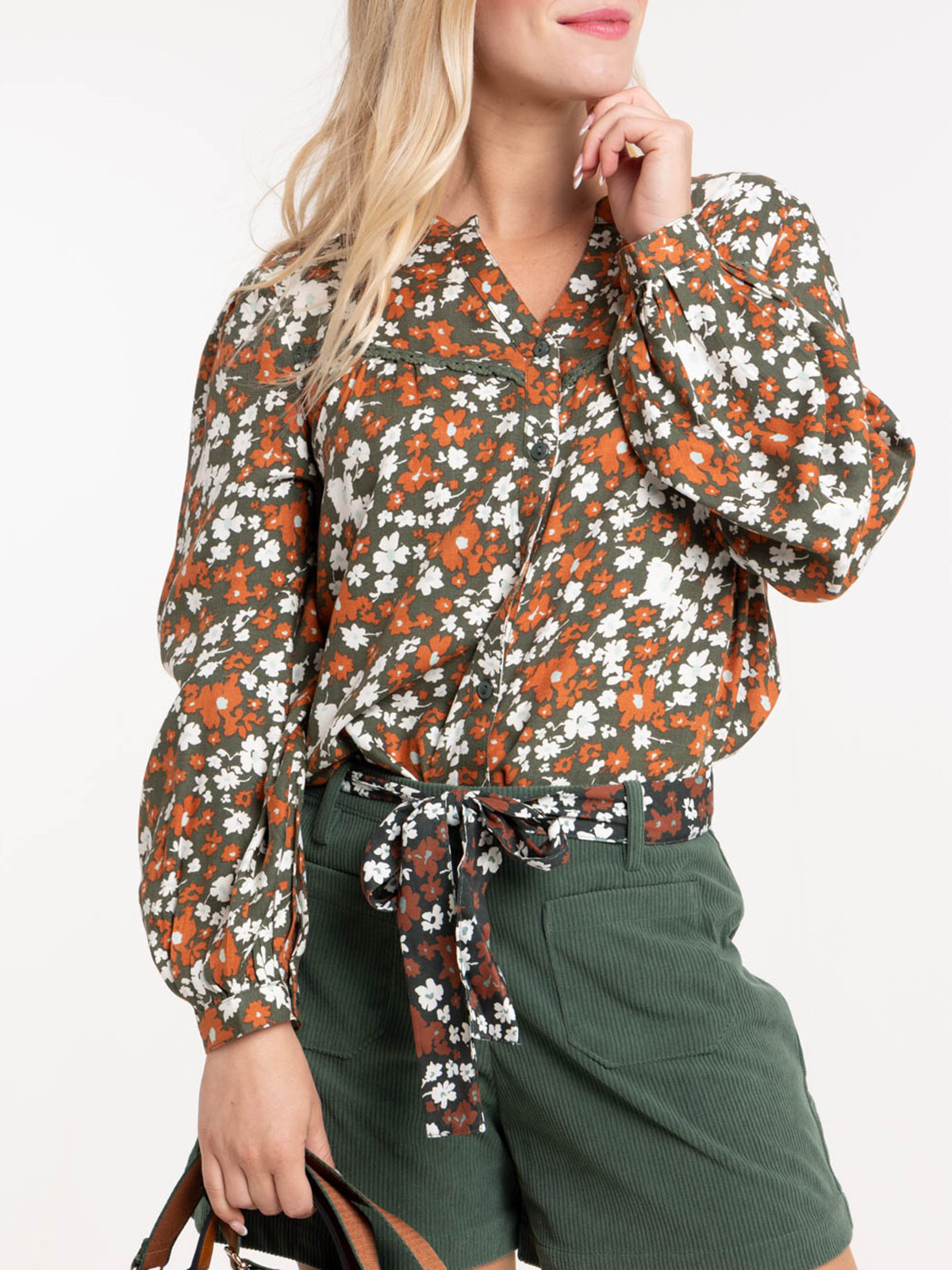 Chemise imprimée fleurie femme