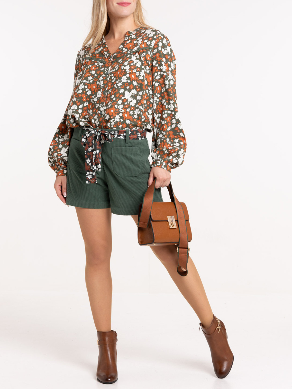 Chemise imprimée fleurie femme
