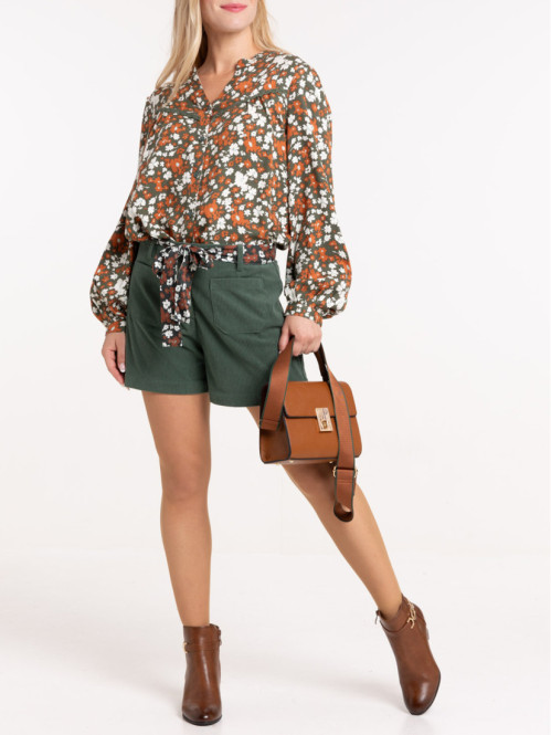 Chemise imprimée fleurie femme