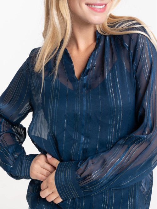 Blouse voile coloris...