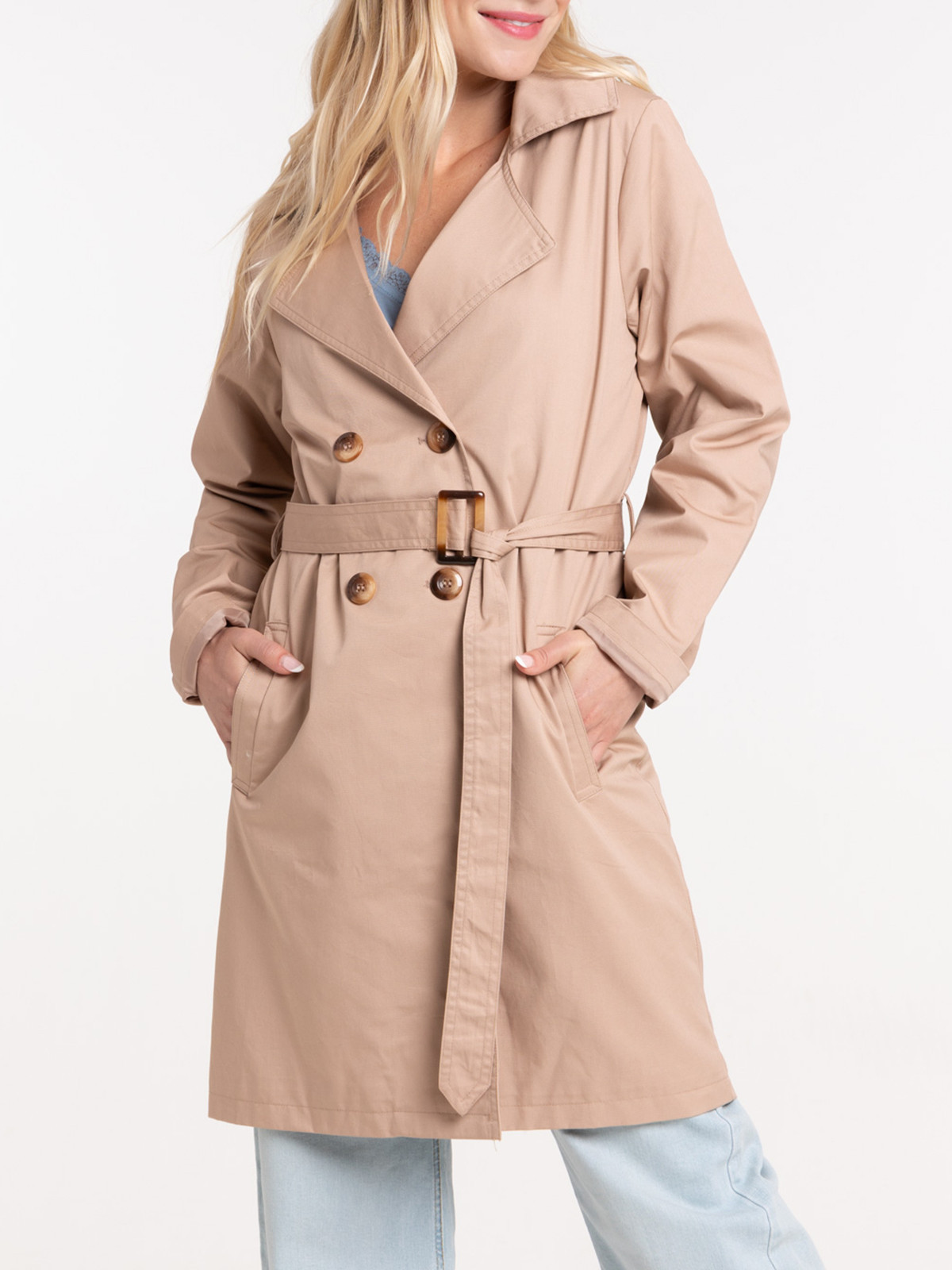 Trench coloris sarrasin femme