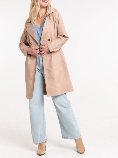 Trench coloris sarrasin femme