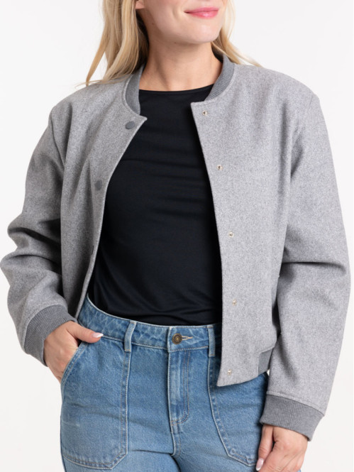 Teddy gris chiné femme