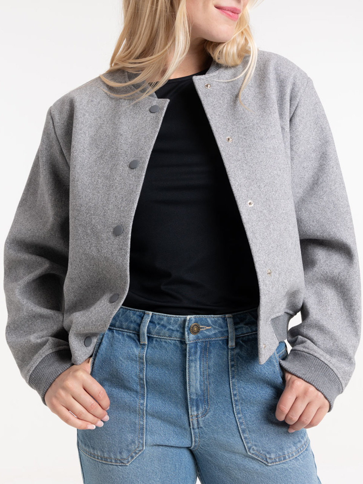 Teddy gris chiné femme