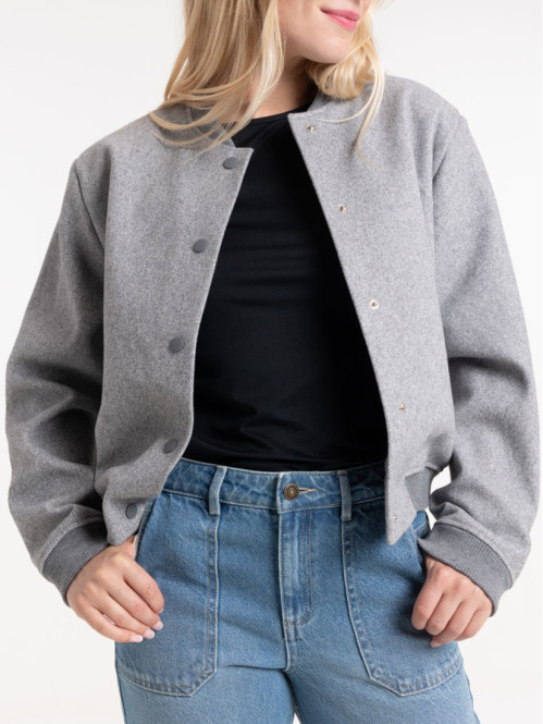 Teddy gris chiné femme