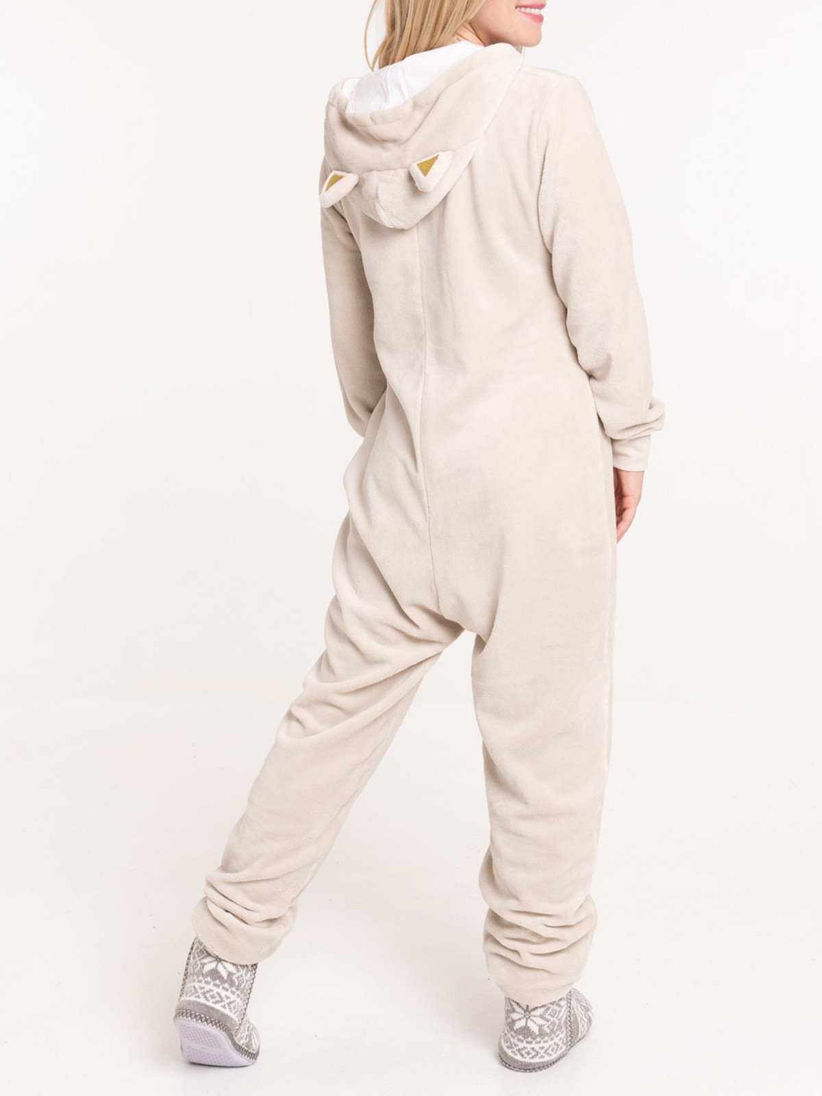 Combinaison de nuit beige grisé femme