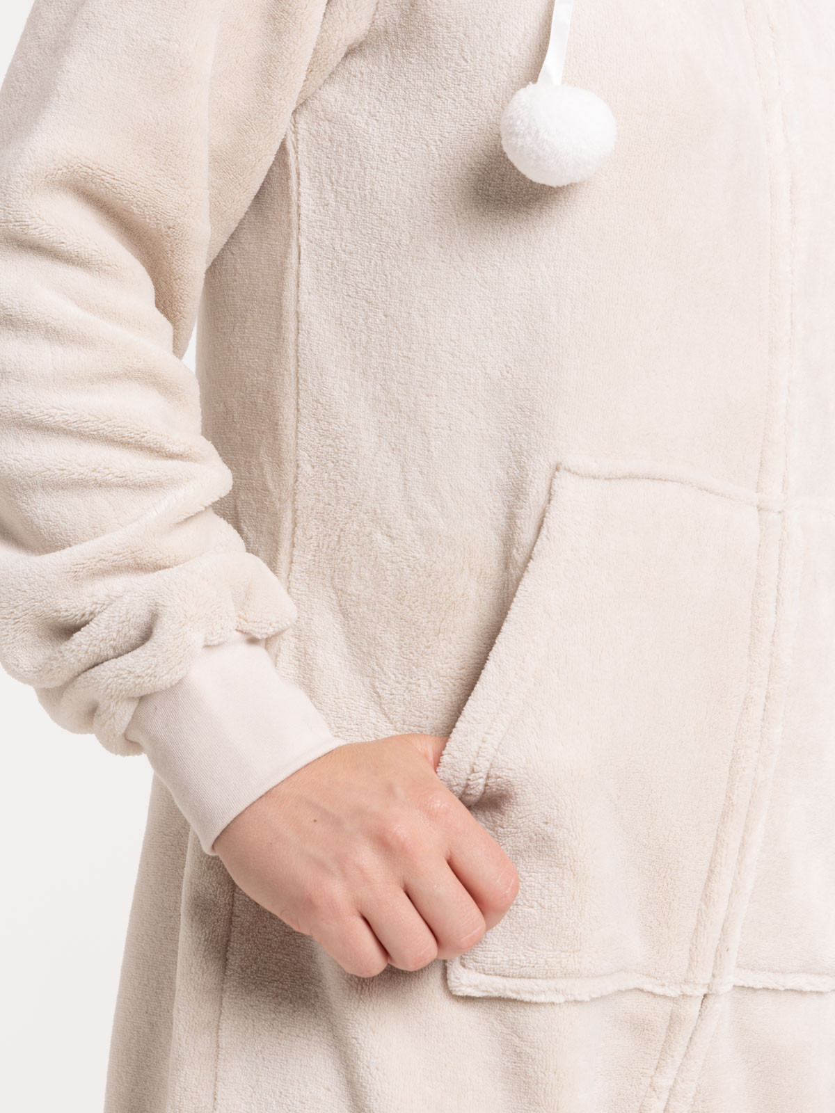 Combinaison de nuit beige grisé femme