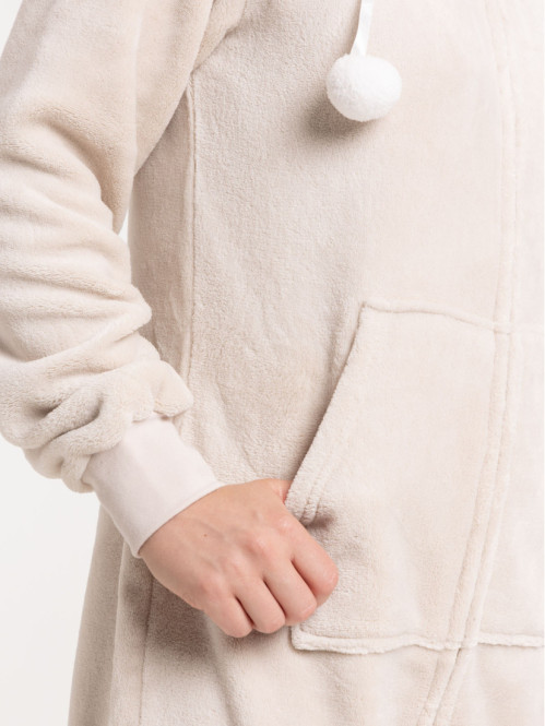 Combinaison de nuit beige grisé femme