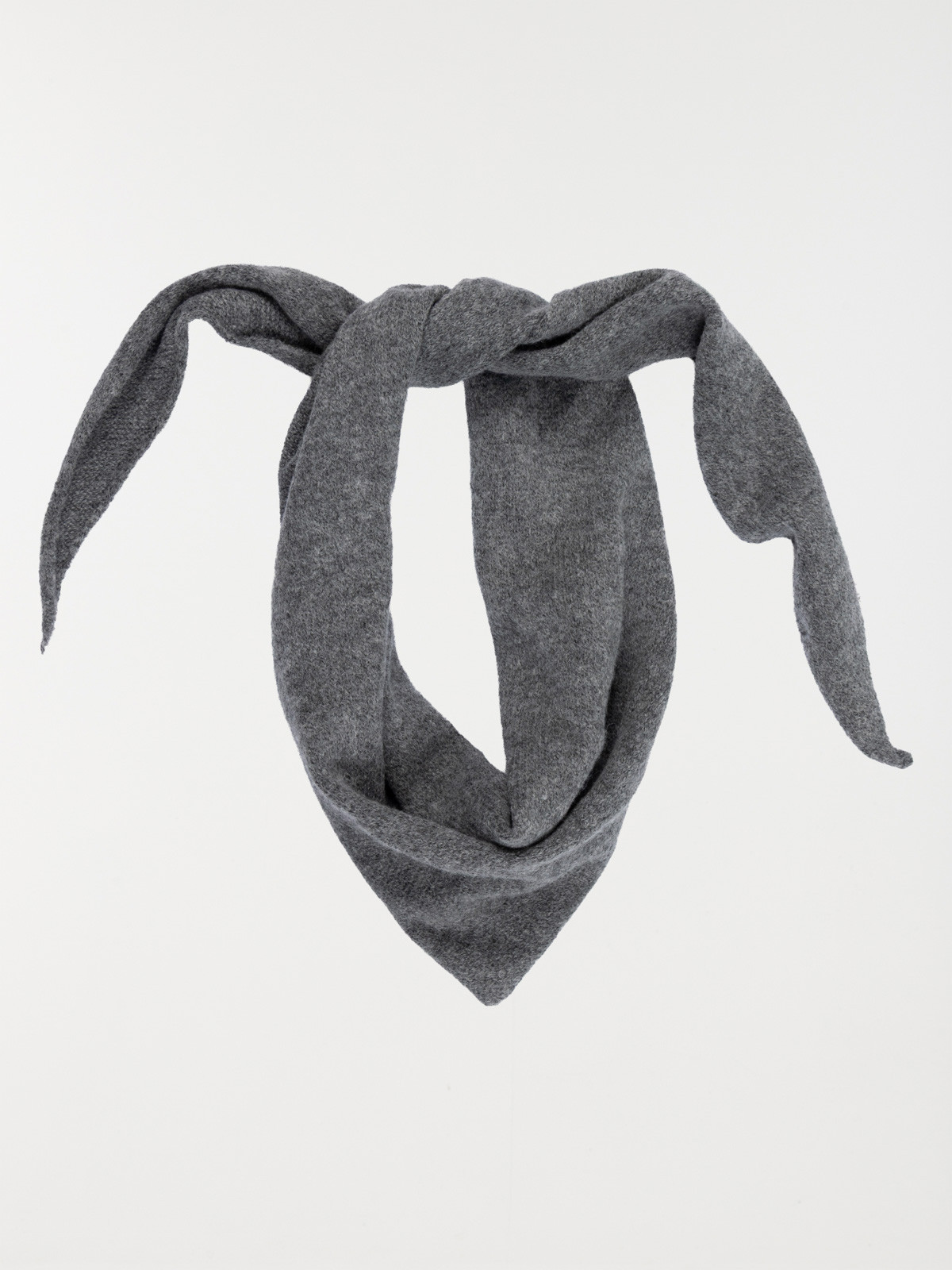 Echarpe triangle gris chiné moyen femme