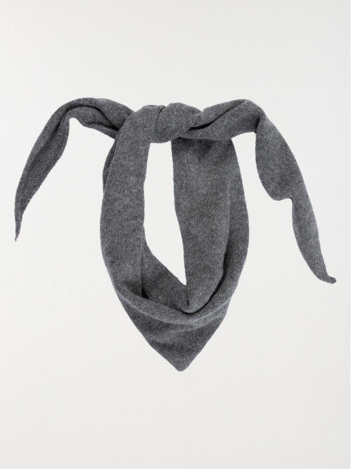 Echarpe triangle gris chiné moyen femme