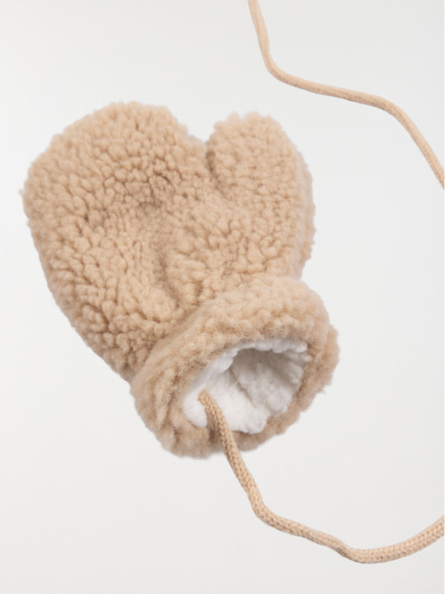 Moufles coloris beige bébé