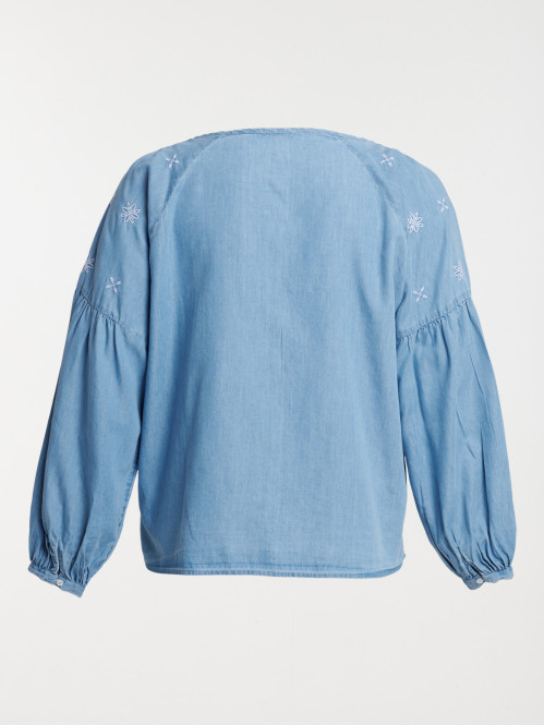 Blouse brodée grande taille...