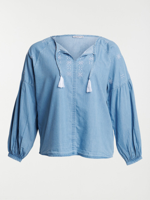 Blouse brodée grande taille...