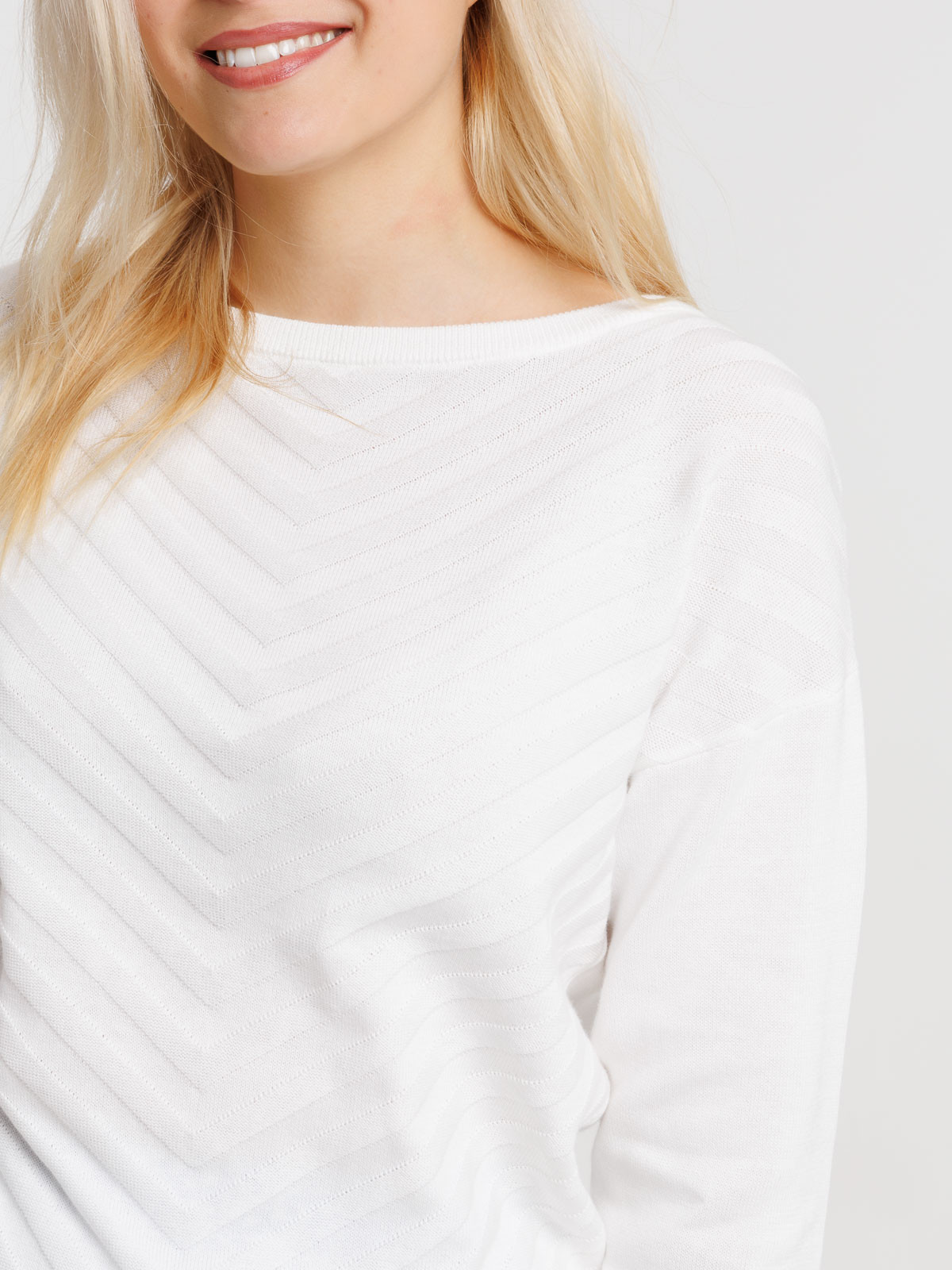 Pull manches longues écru femme